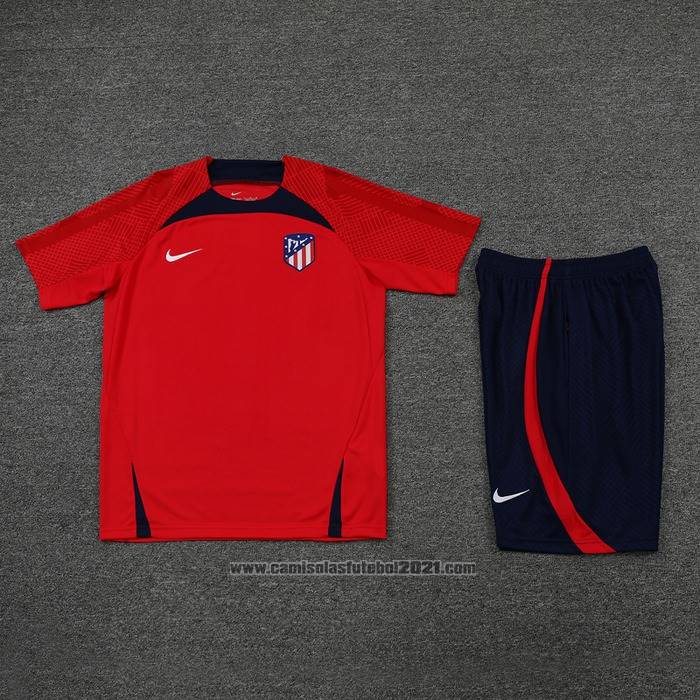 Fato de Treino Atletico Madrid Manga Curta 2022-2023 Vermelho - Calcas Curta